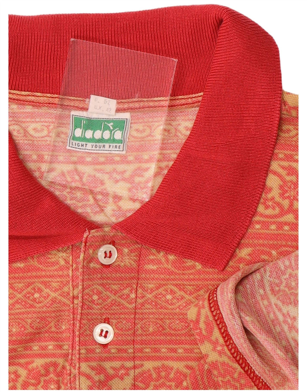 DIADORA Tricou Polo pentru bărbați UK 42 Large Red Paisley