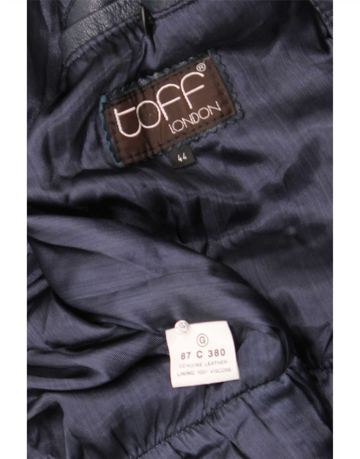 Jachetă de piele vintage pentru bărbați UK 44 2XL bleumarin