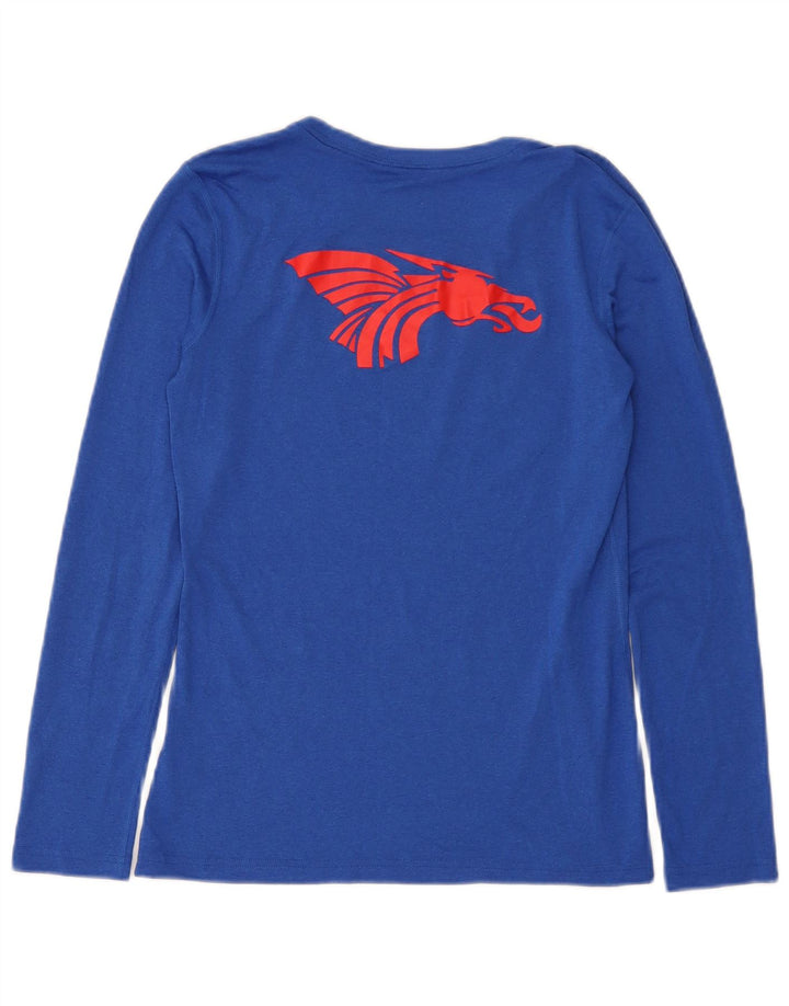 Nike Hutchinson Graphic Top cu mânecă lungă pentru femei UK 10 Small Blue Poliester