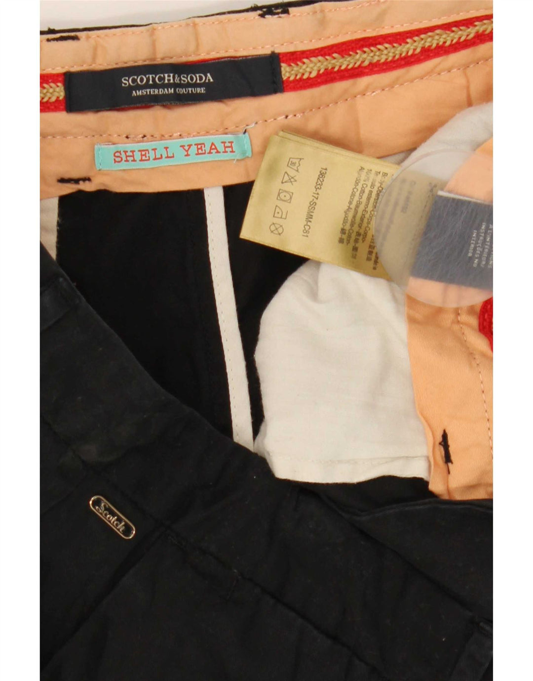 Scotch & Soda Pantaloni scurți chino pentru bărbați W33 bumbac mediu negru