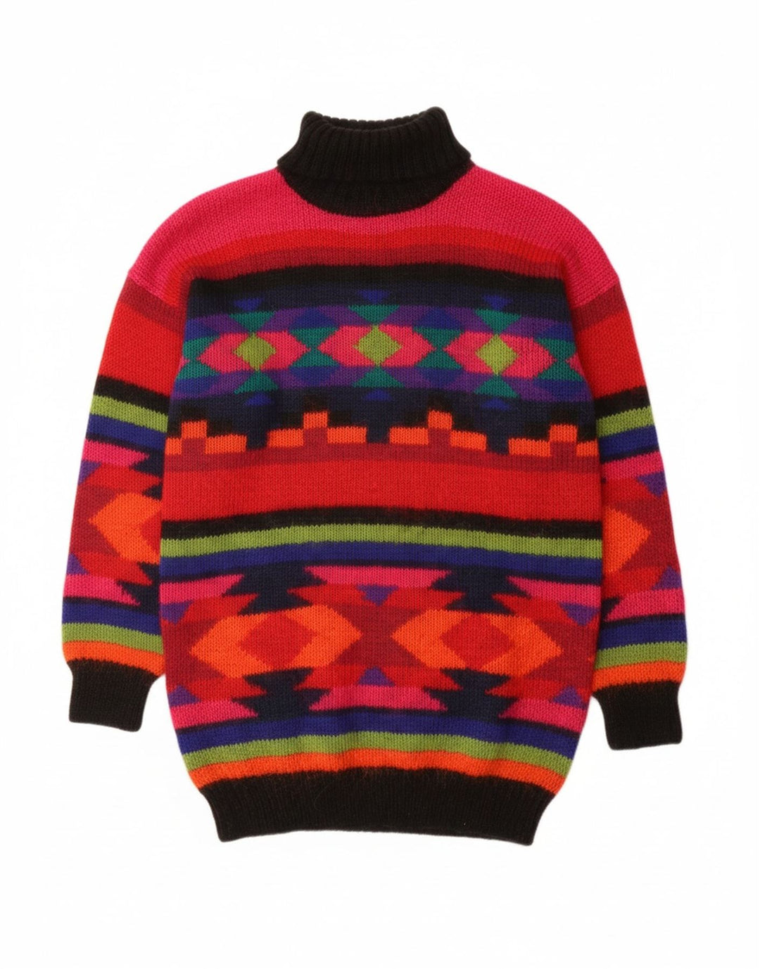 Pulover BHS cu gât rulat pentru femei UK 10/12 Medium Multicolor