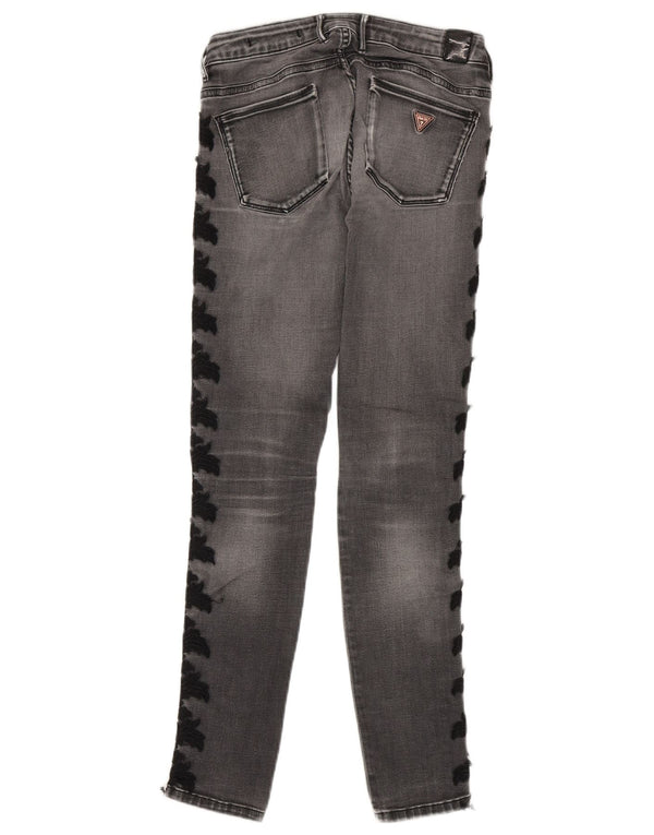 Blugi skinny de damă Guess W26 L29 bumbac cachetaș gri