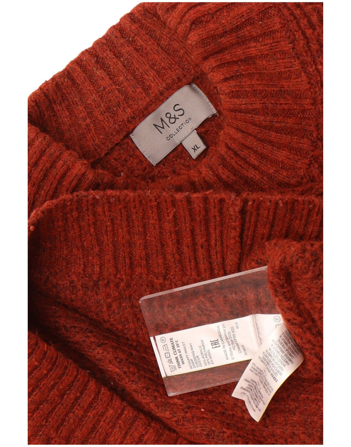 Pulover cu gât țestoasă pentru bărbați Marks & Spencer, XL, maro, acrilic pătat