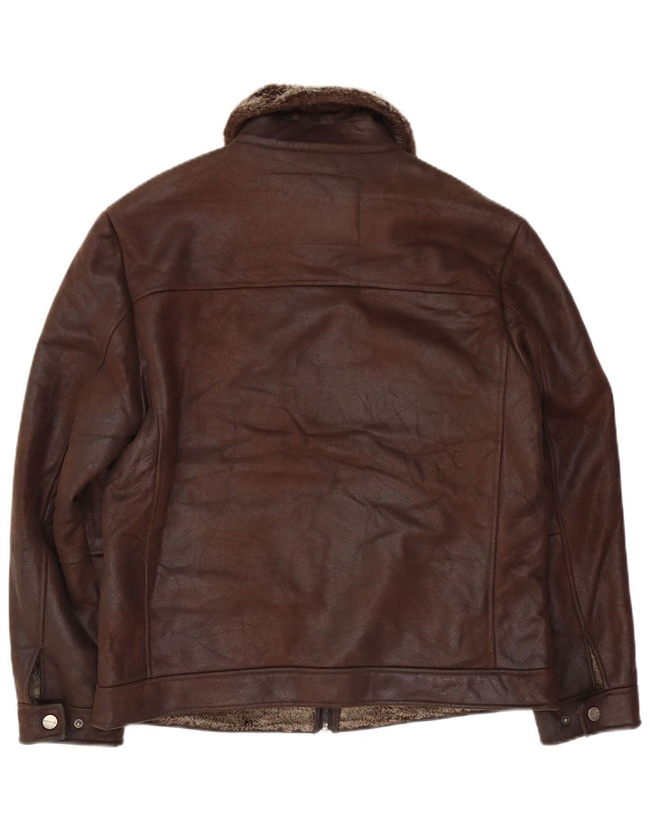 Jachetă Sherpa pentru bărbați London Fog, UK 38, maro mediu acrilic