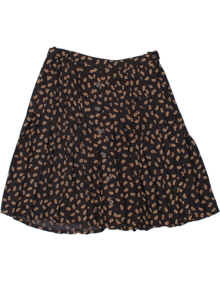 BARDEHLE Womens A-Line Skirt IT 44 Medium W30  Black Paisley Polyester Vintage Bardehle and Second-Hand Bardehle from Messina Hembry 