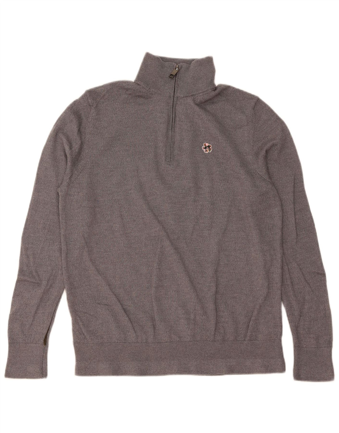Pulover pentru bărbați TED BAKER, cu fermoar, cu gât, mărime 6 2XL, lână gri