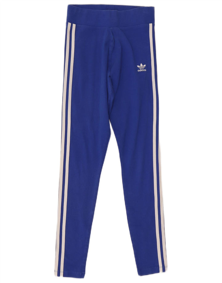Leggings pentru femei Adidas UK 8 Small Blue Bumbac