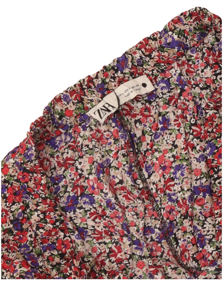 Fustă în formă de A pentru femei Zara, mare W32, multicoloră, florală
