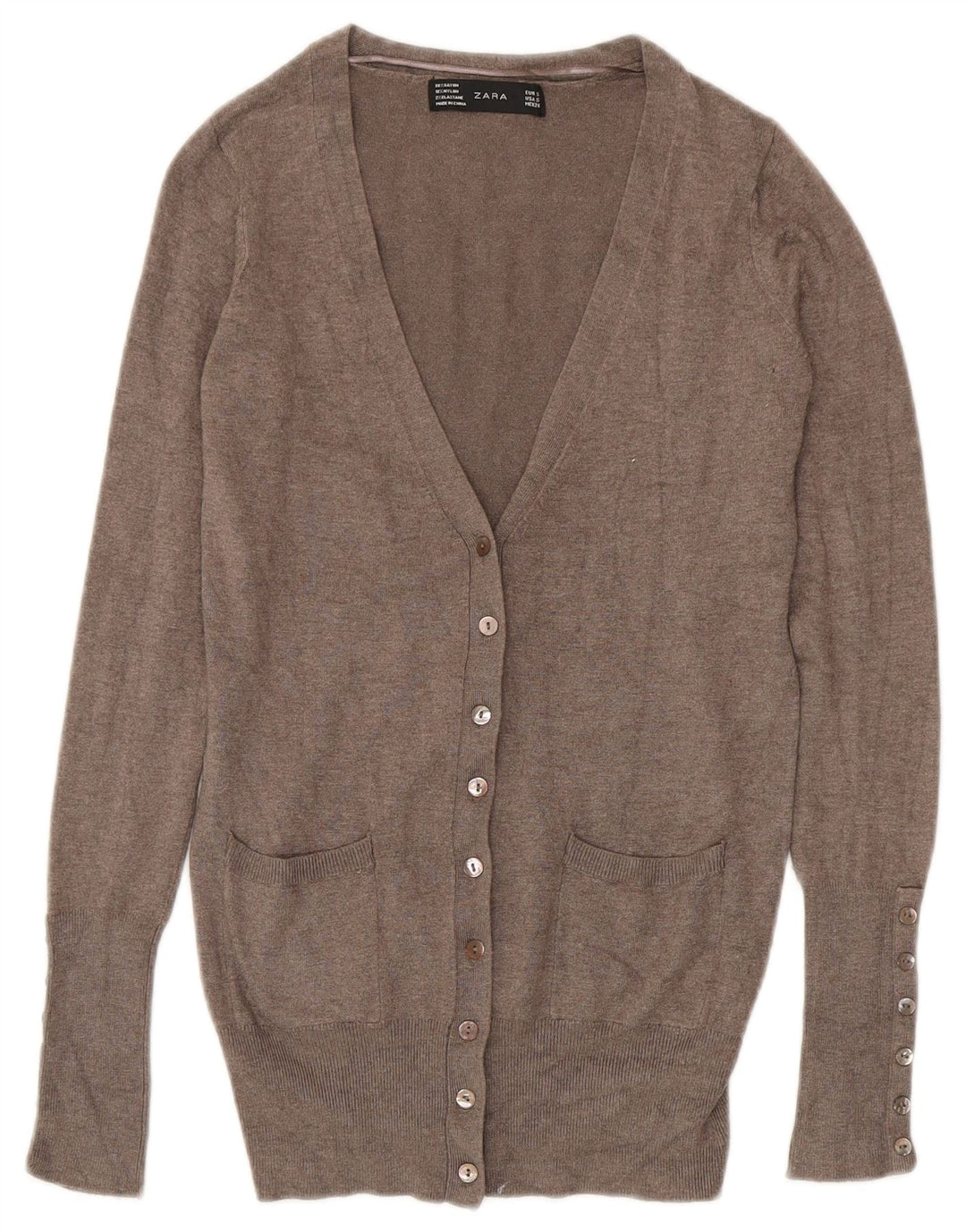 Pulover cardigan pentru femei ZARA UK 10 mic, gri, raion
