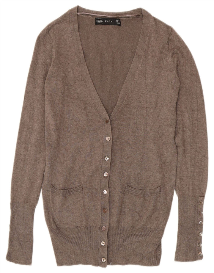 Pulover cardigan pentru femei ZARA UK 10 mic, gri, raion