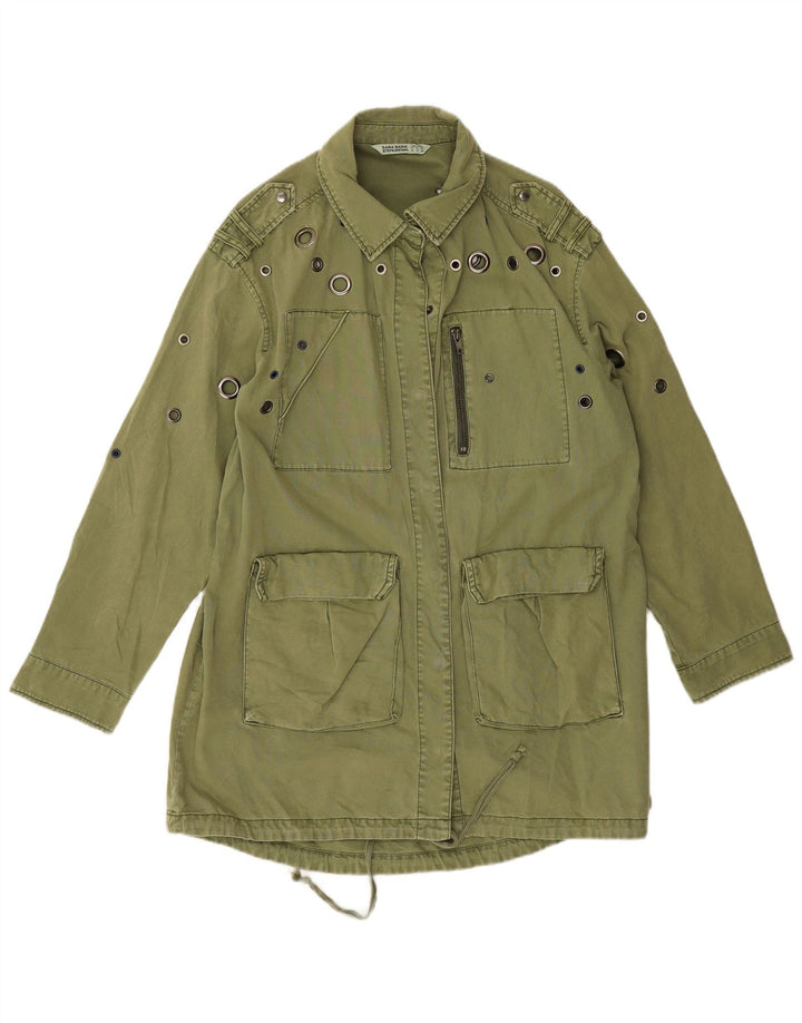 Jachetă militară supradimensionată pentru femei Zara UK 14 Medium Khaki