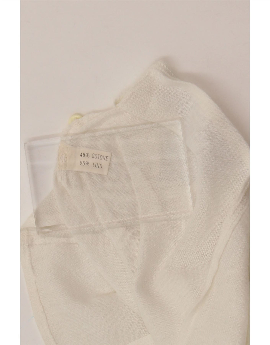 Bluză cămașă cu mânecă scurtă pentru femei VINTAGE UK 12 Bumbac alb mediu