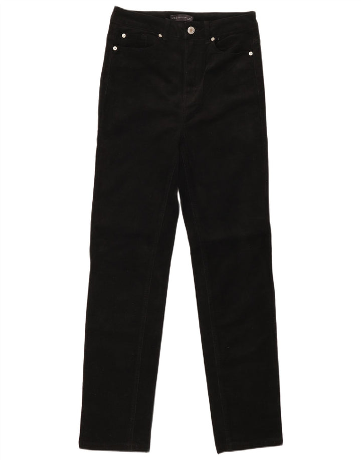 MARKS & SPENCER Pantaloni din velur pentru femei UK 10 Small W28 L30 Black