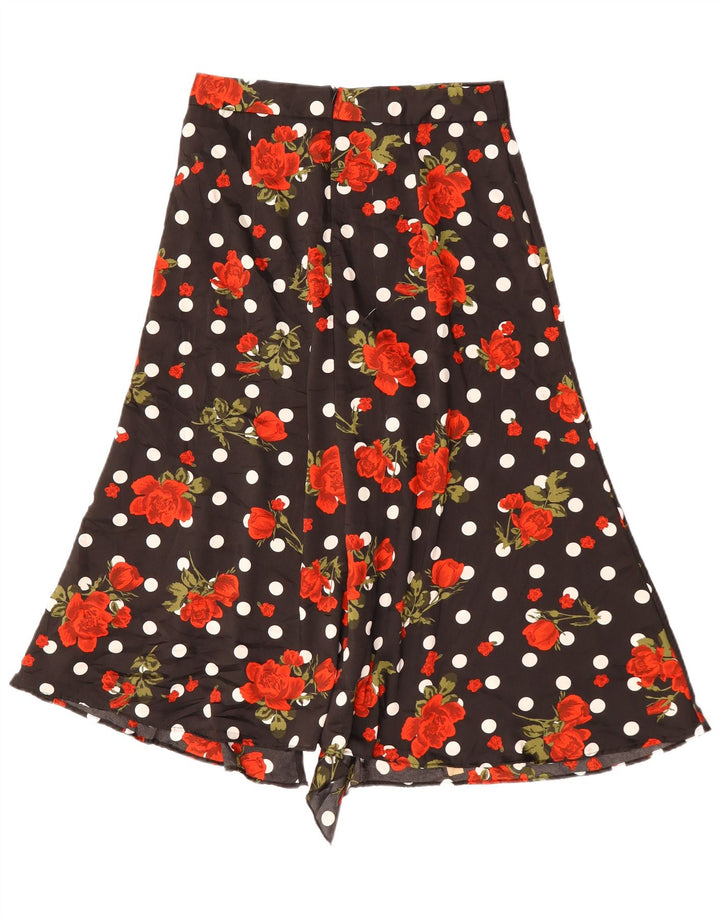Fusta asimetrică A-Line pentru femei Zara Medium W30 Poliester floral negru
