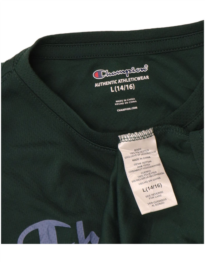 Tricou grafic pentru băieți Champion Top 14-15 ani Poliester verde mare