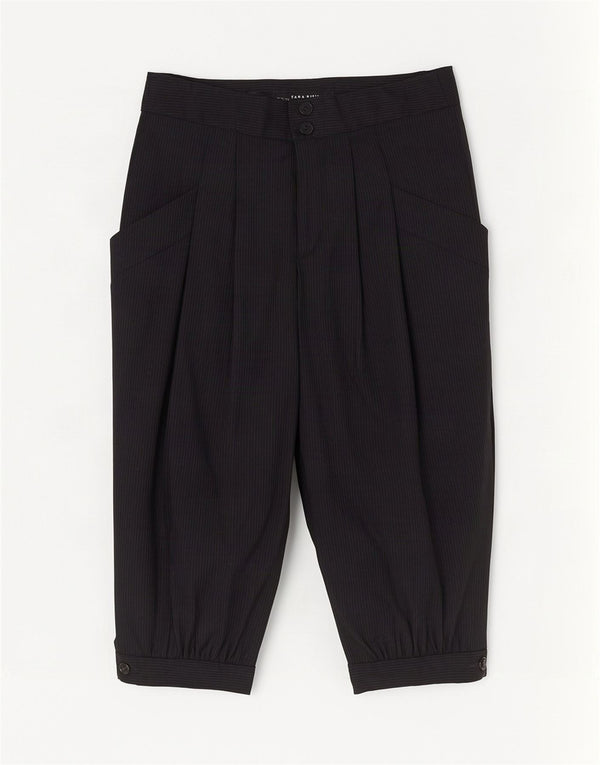 Pantaloni Capri pentru femei Zara Mici L26 L18 Negru cu dungi