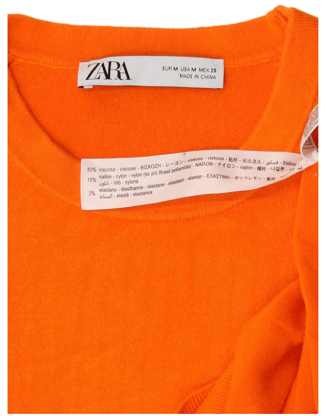 Zara Womens Vest Tank Top UK 12 Medium Orange Viscose