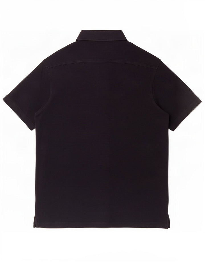 Cămașă cu mânecă scurtă Massimo Dutti pentru bărbați, bumbac negru mic