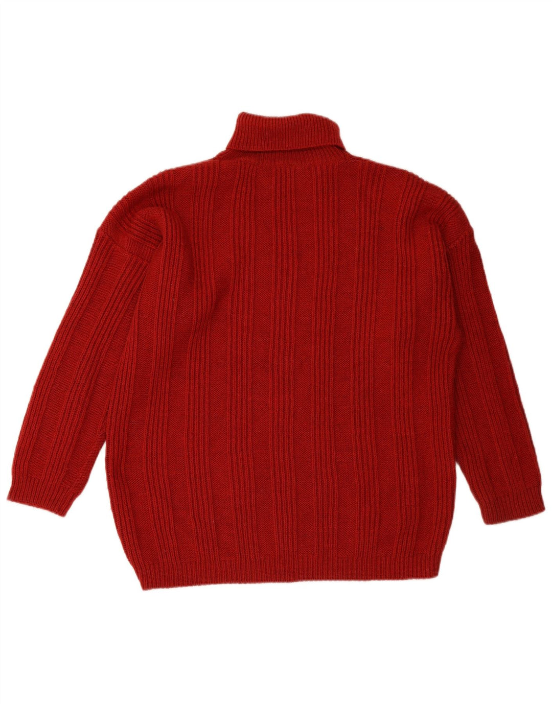 VINTAGE Pulover cu gât rulat pentru femei UK 18 XL Burgundy Fair Isle