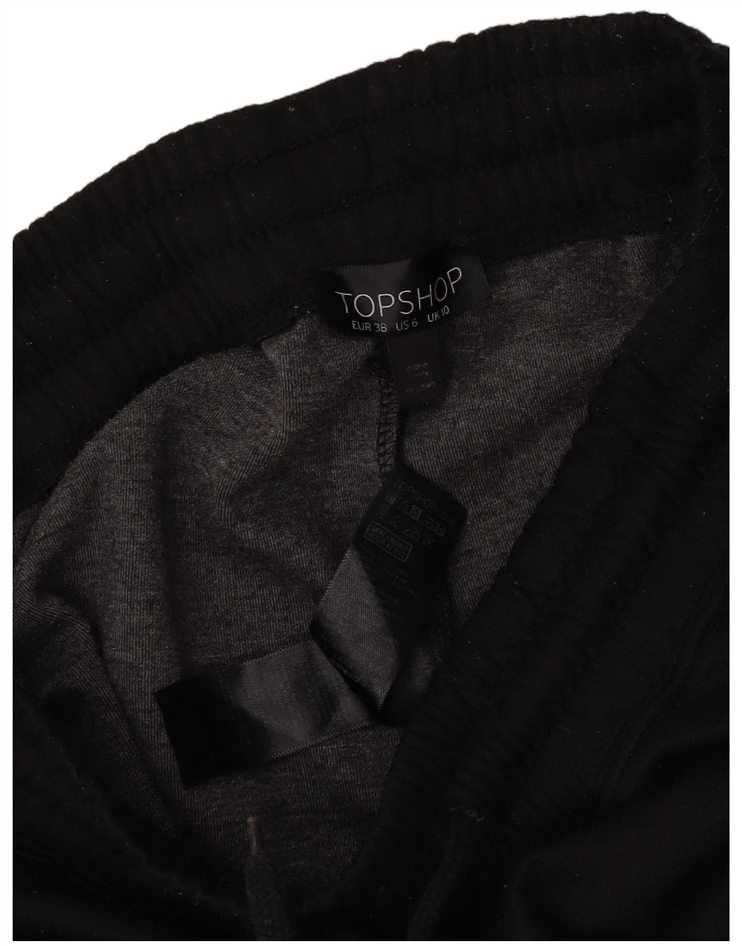 Pantaloni de trening Topshop pentru femei UK 10 Mici, negru, poliester color bloc