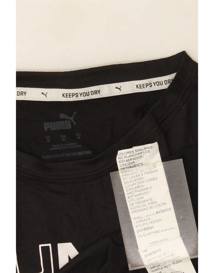 Tricou cu grafic Puma pentru femei Crop Top UK 14 Poliester mediu negru