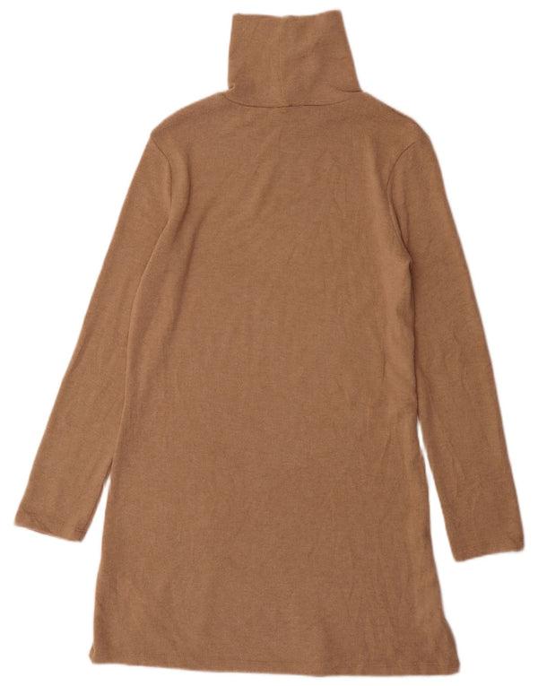Rochie cu pulover cu gât rulat Zara pentru femei UK 8 Mic Maro Poliester