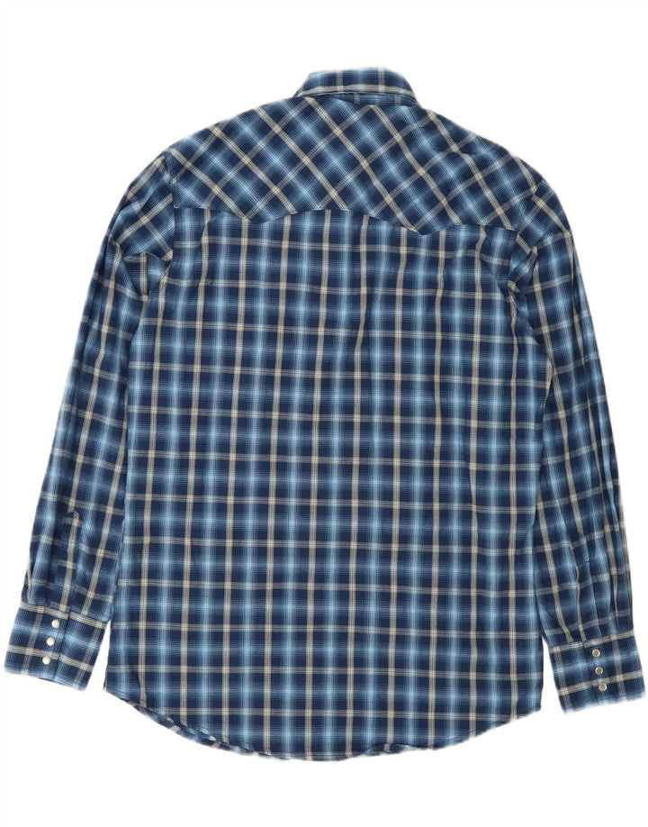 Cămașă de flanel pentru bărbați Wrangler, bumbac cu carouri, albastru bleumarin mediu