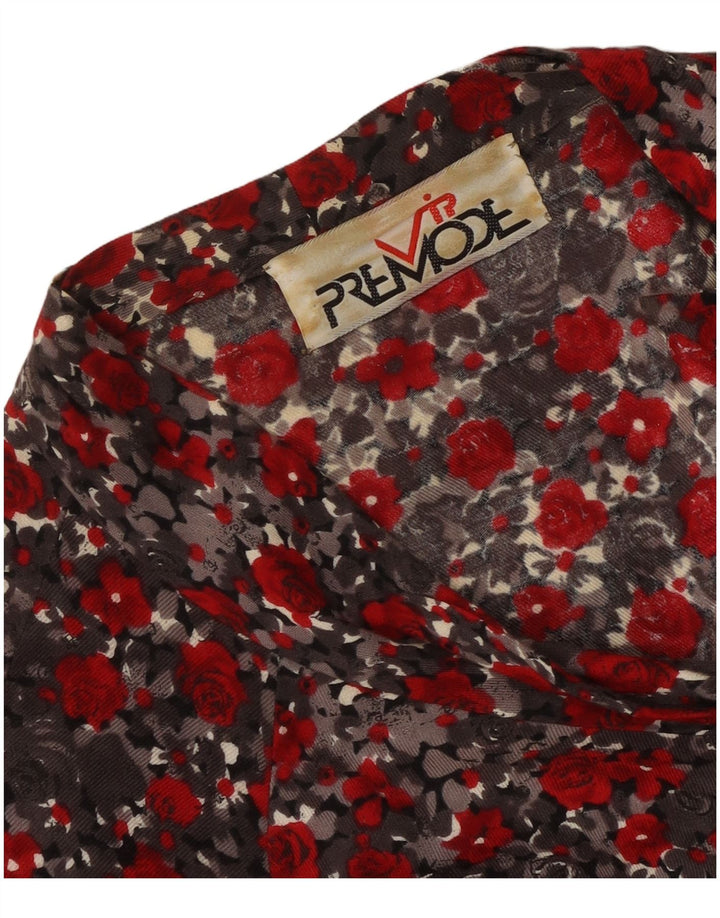Bluză Premode pentru femei, cămașă cu cravată în față UK 18 XL, roșu, floral