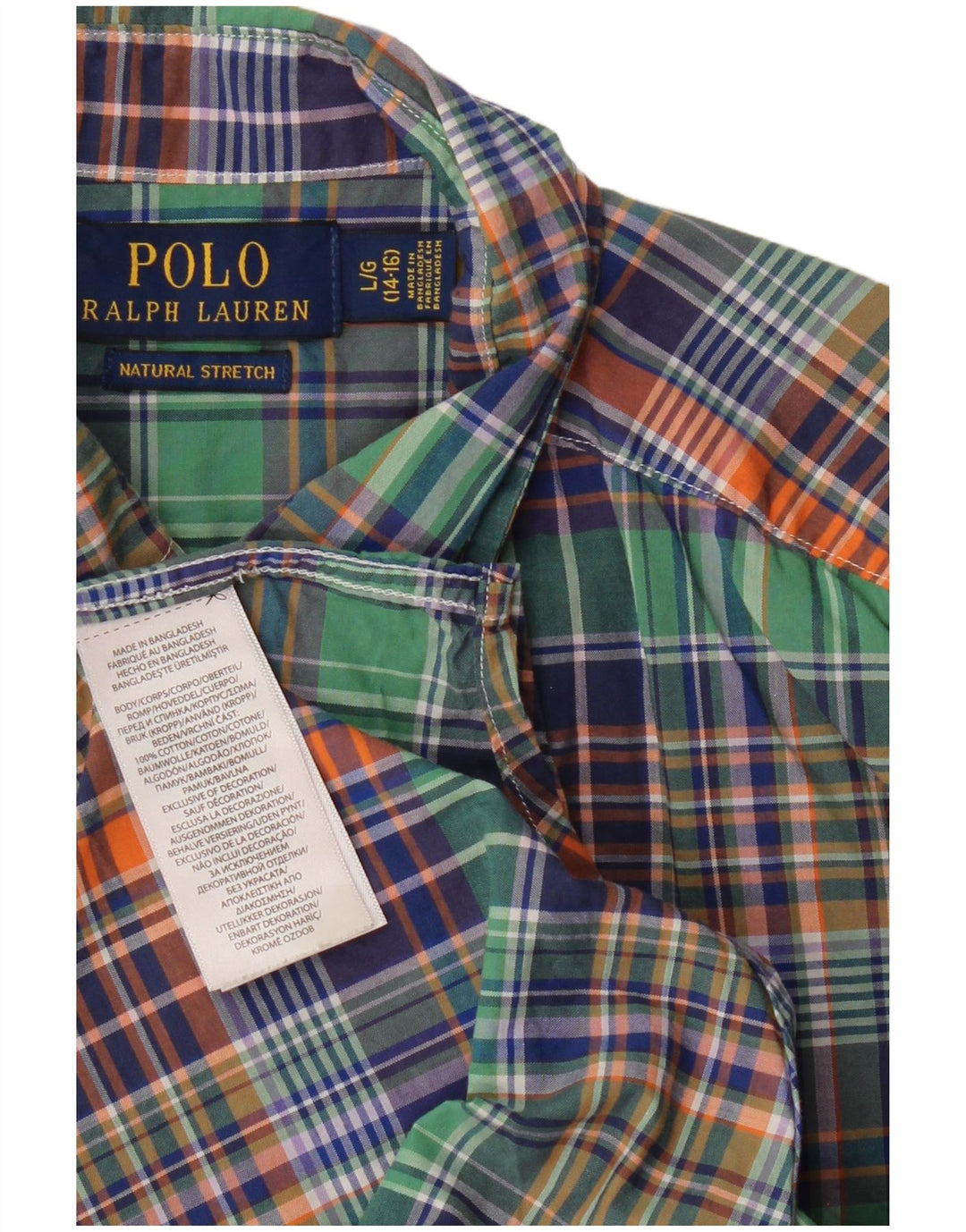 Cămașă POLO RALPH LAUREN pentru băieți 14-15 ani, mare, multicolor, din bumbac cu carouri
