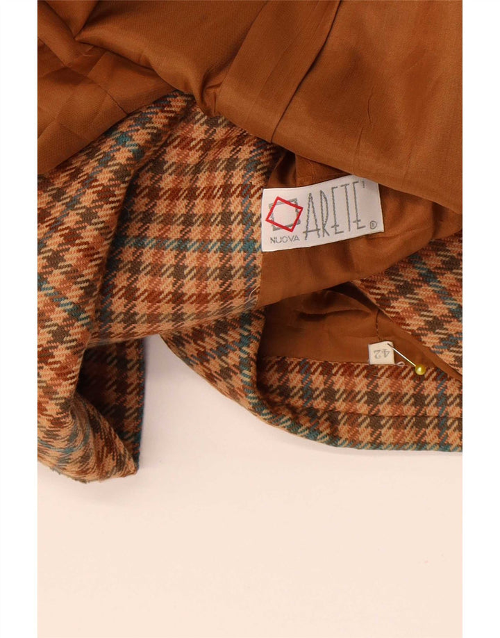 Jachetă vintage pentru femei cu piept dublu IT 42 Maro Mediu Houndstooth