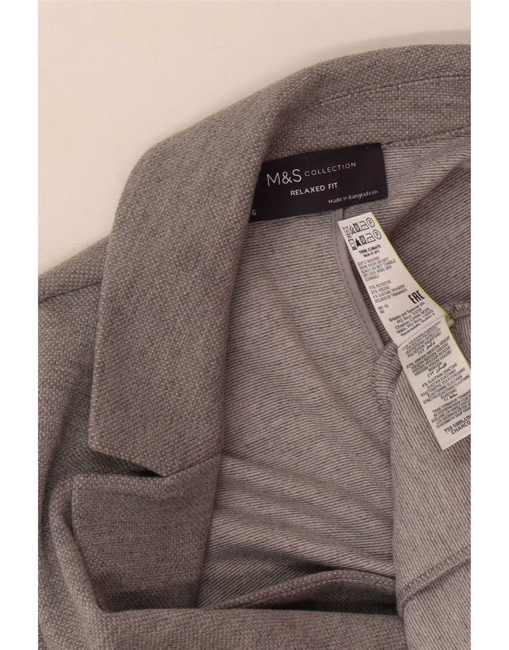 Jachetă Blazer pentru femei Marks & Spencer, cu ajustare relaxată, UK 6 XS, poliester gri