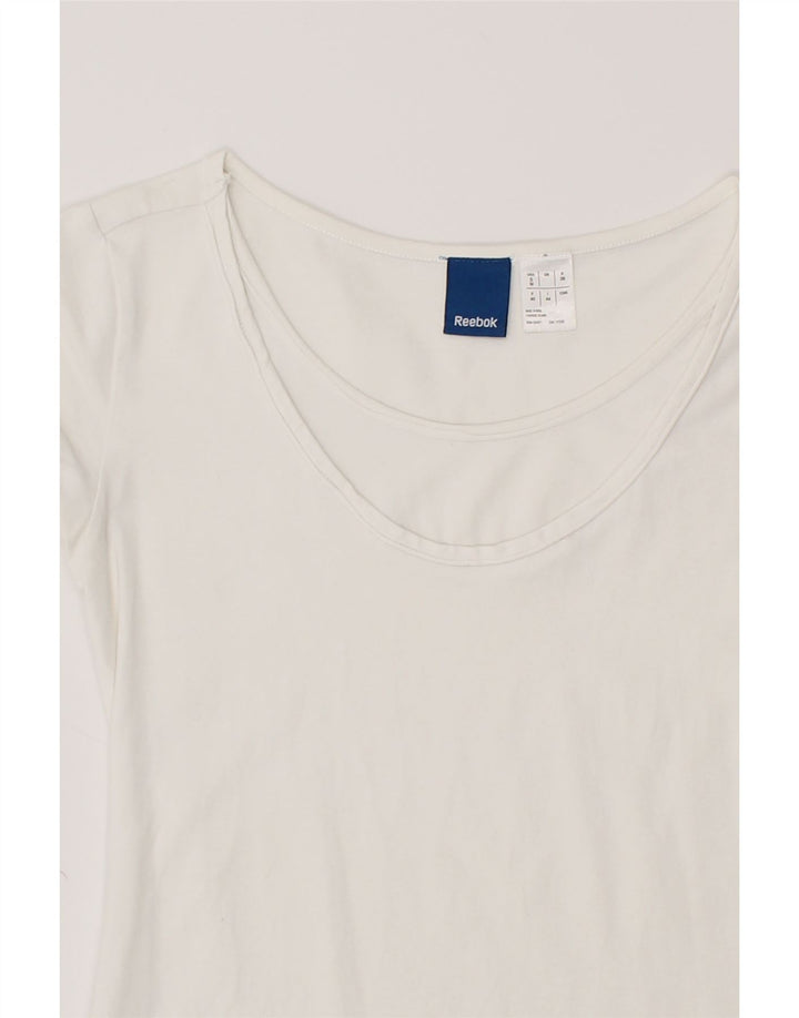 REEBOK Womens T-Shirt Top UK 12 Medium White Cotton Vintage Reebok and Second-Hand Reebok from Messina Hembry 