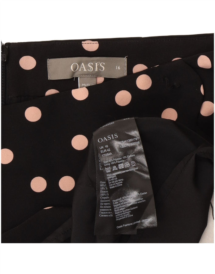 Fusta mini pentru femei Oasis UK 16 Large W34 Poliester cu buline negre