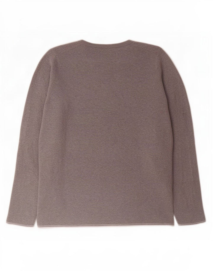Pulover Massimo Dutti pentru bărbați cu gât roșu, bumbac, gri mediu