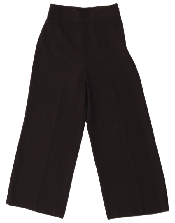 Pantaloni casual pentru femei cu talie înaltă Zara XS L24 L25 Poliester negru