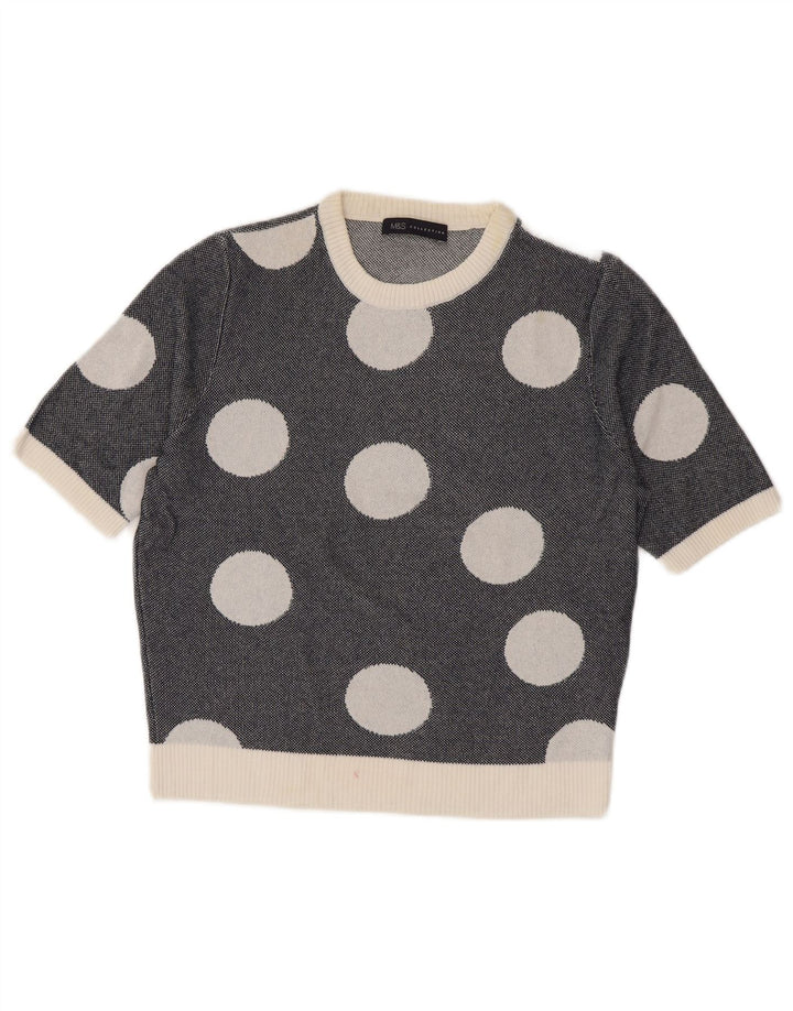 Pulover pentru femei Marks & Spencer cu decolteu triplu UK 14 Medium Bleumarin