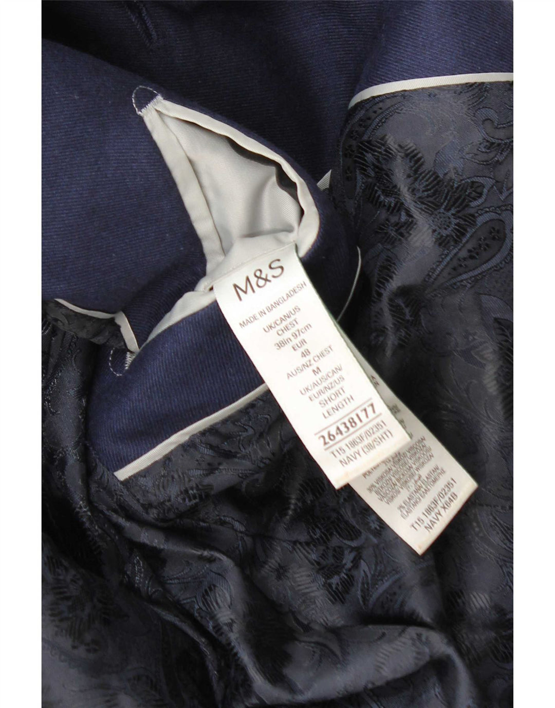 Sacou Marks & Spencer pentru bărbați cu 2 nasturi, Marea Britanie 38/40, albastru bleumarin mediu
