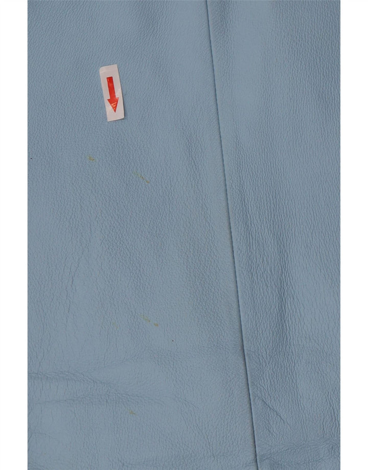 Jachetă vintage din piele cu 2 nasturi pentru femei UK 16, mare, albastră