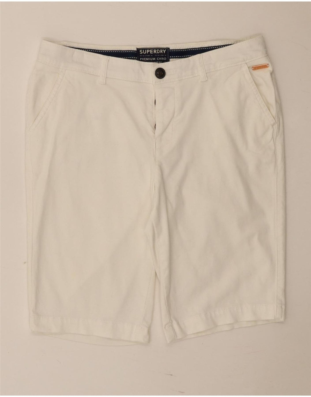 Pantaloni scurti Superdry Femei Regular Chino UK 10 Small W30 White