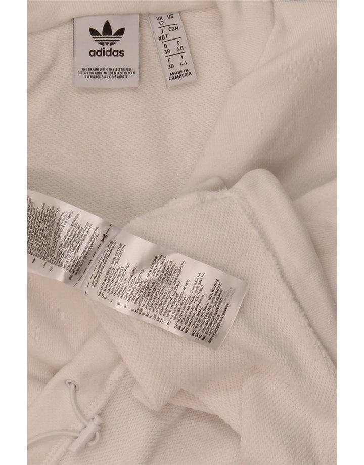 Pulover adidas oversized Graphic Crop pentru femei UK 12 Medium White