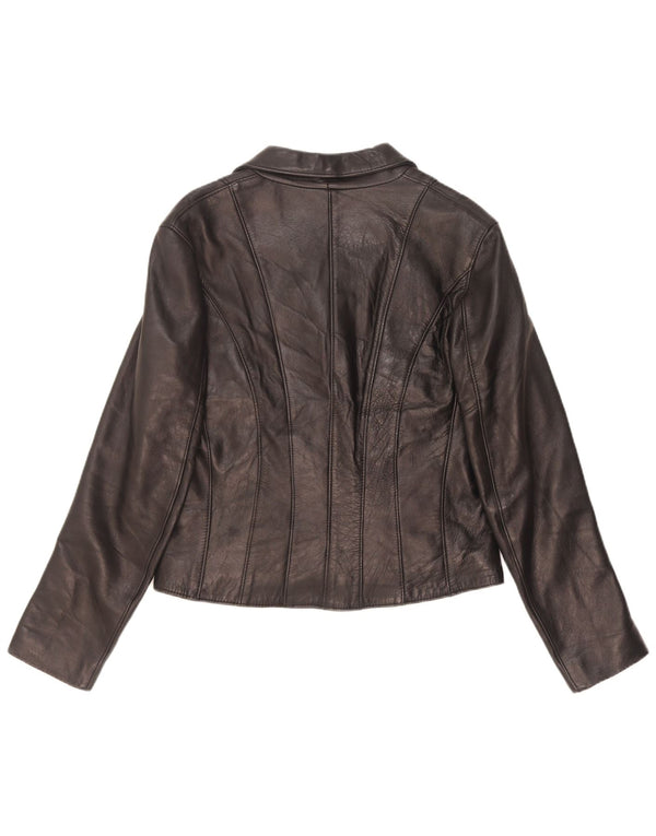 Geacă de piele vintage pentru femei IT 46 Large Black