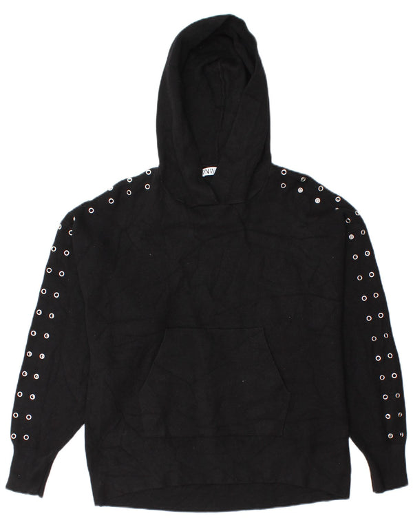 Pulover supradimensionat pentru femei Zara UK 10 mic, negru, viscoză