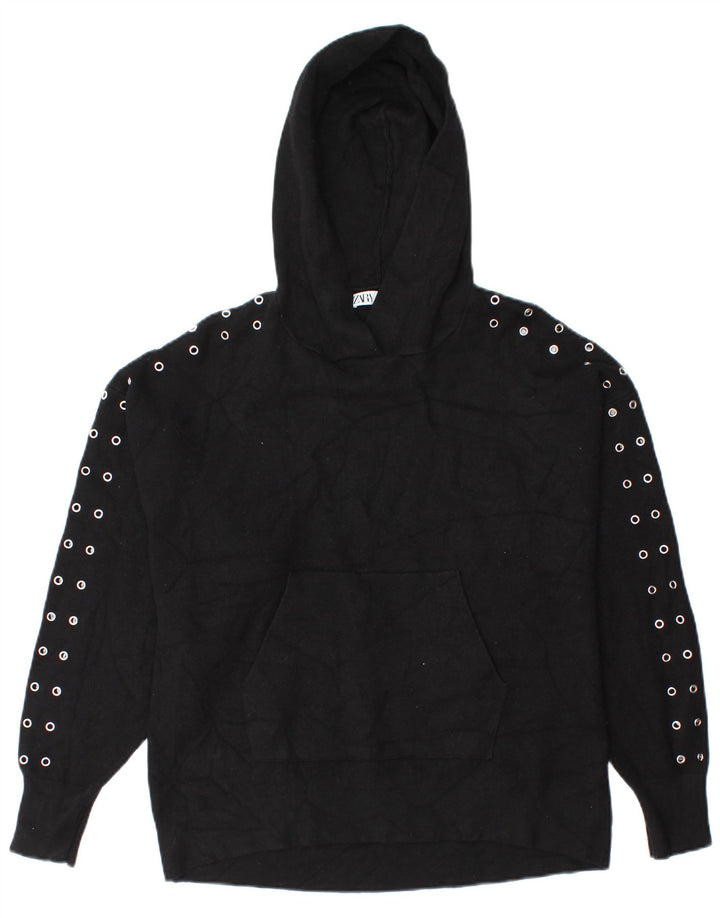 Pulover supradimensionat pentru femei Zara UK 10 mic, negru, viscoză