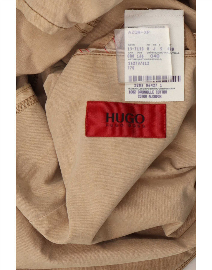 Blazer pentru bărbați Hugo Boss cu 2 nasturi EU 48 Bumbac mediu bej