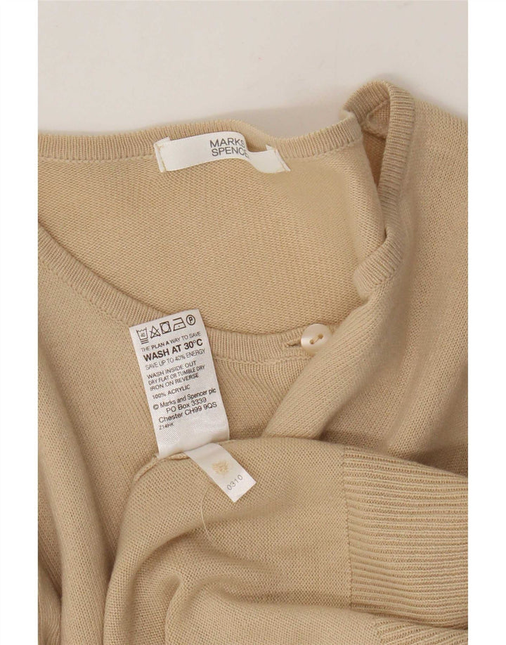 Pulover cardigan pentru femei Marks & Spencer UK 14 Medium Bej Acrilic