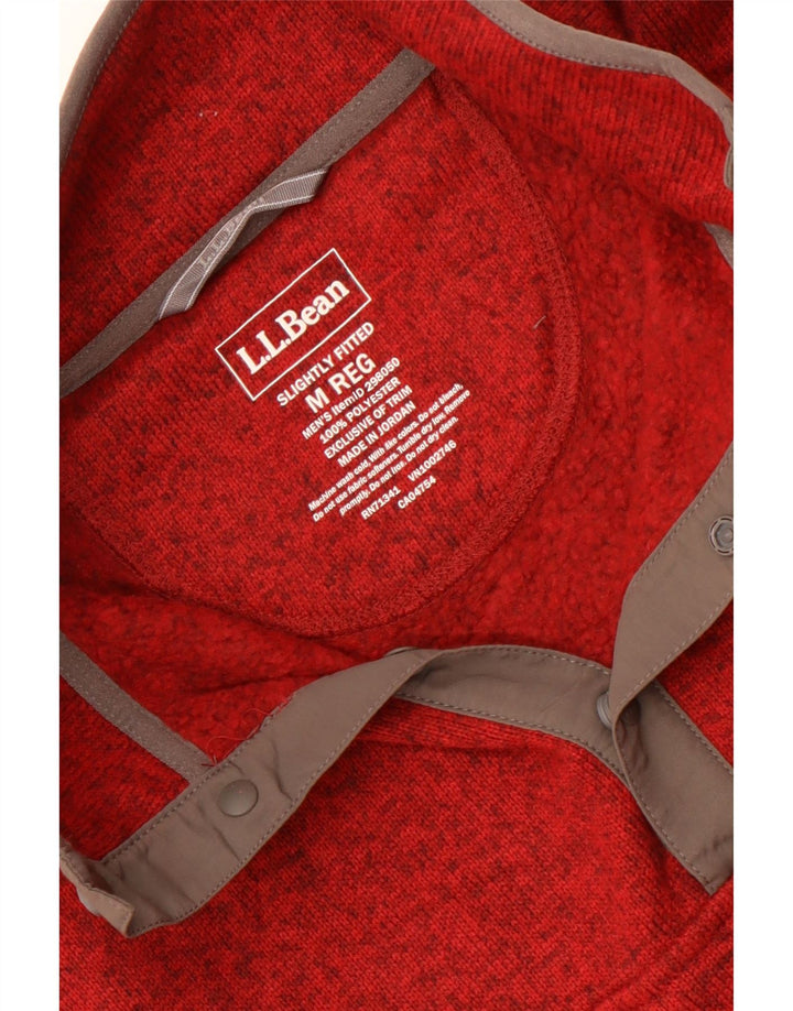 L.L.Bean Hanorac pentru bărbați cu gât cu nasturi Pulover Mediu Maroon Poliester