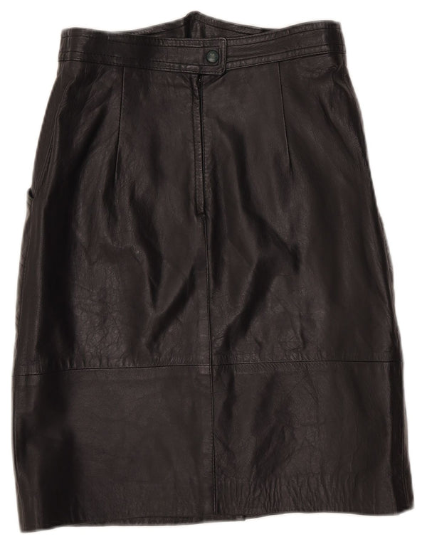Fusta din piele vintage pentru femei IT 42 Medium W27 Negru