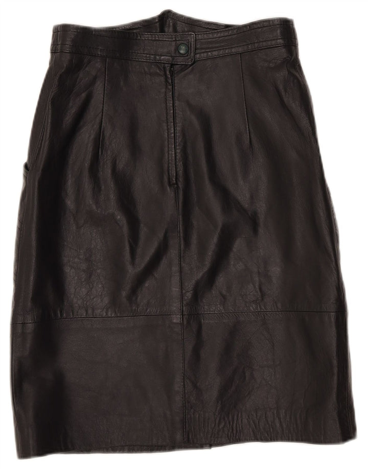 Fusta din piele vintage pentru femei IT 42 Medium W27 Negru