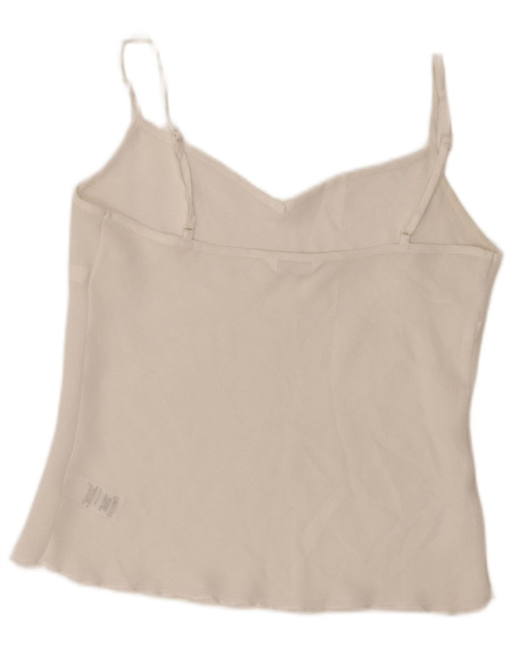 Marks & Spencer Womens See Through Cami Top UK 12 Medium White Poliester