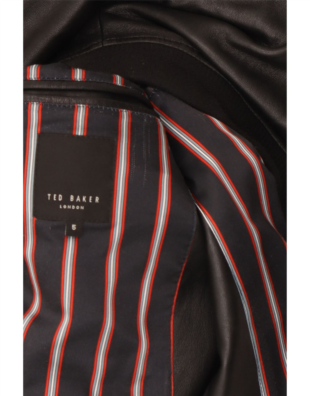 Jachetă din piele pentru bărbați Ted Baker Mărimea 5 mare neagră